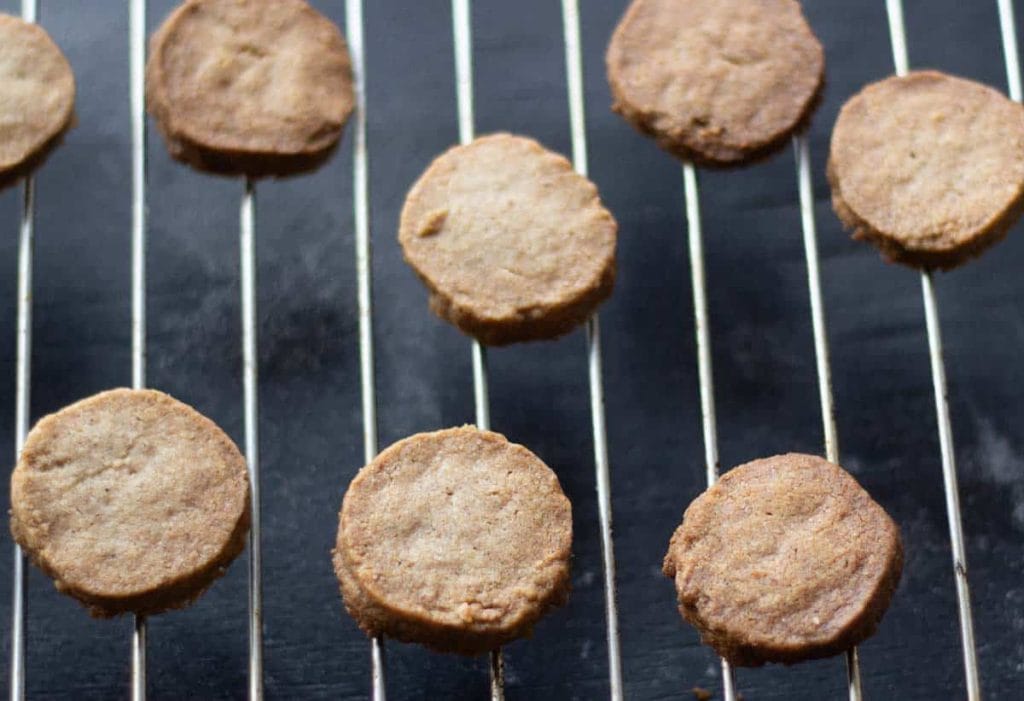 cookies cooling on a wire rack