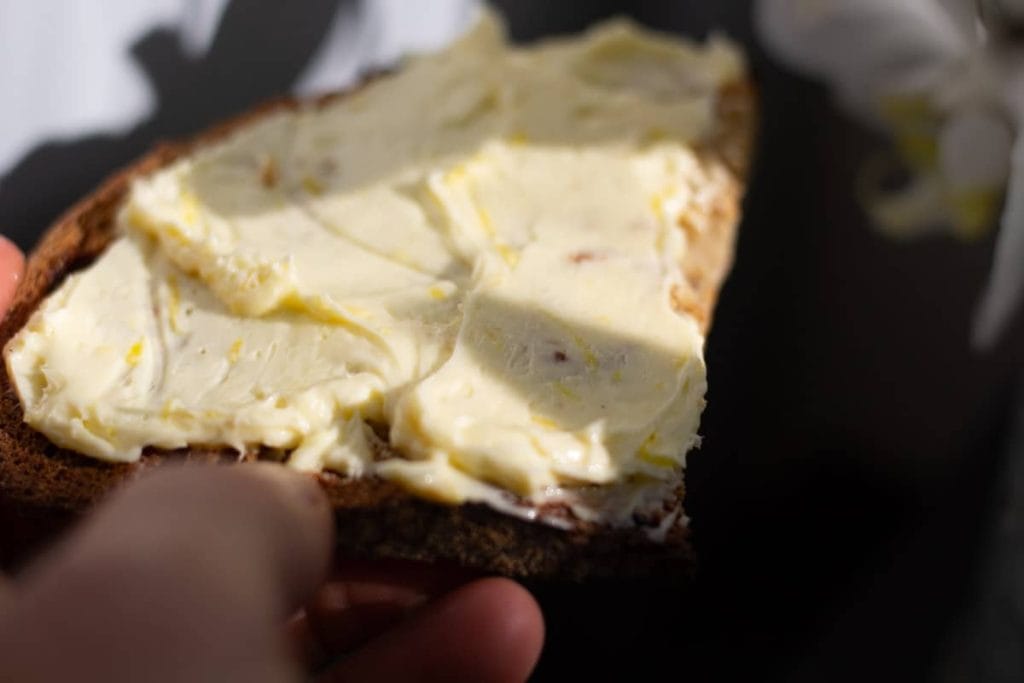 whipped salted lemon butter on sourdough toast