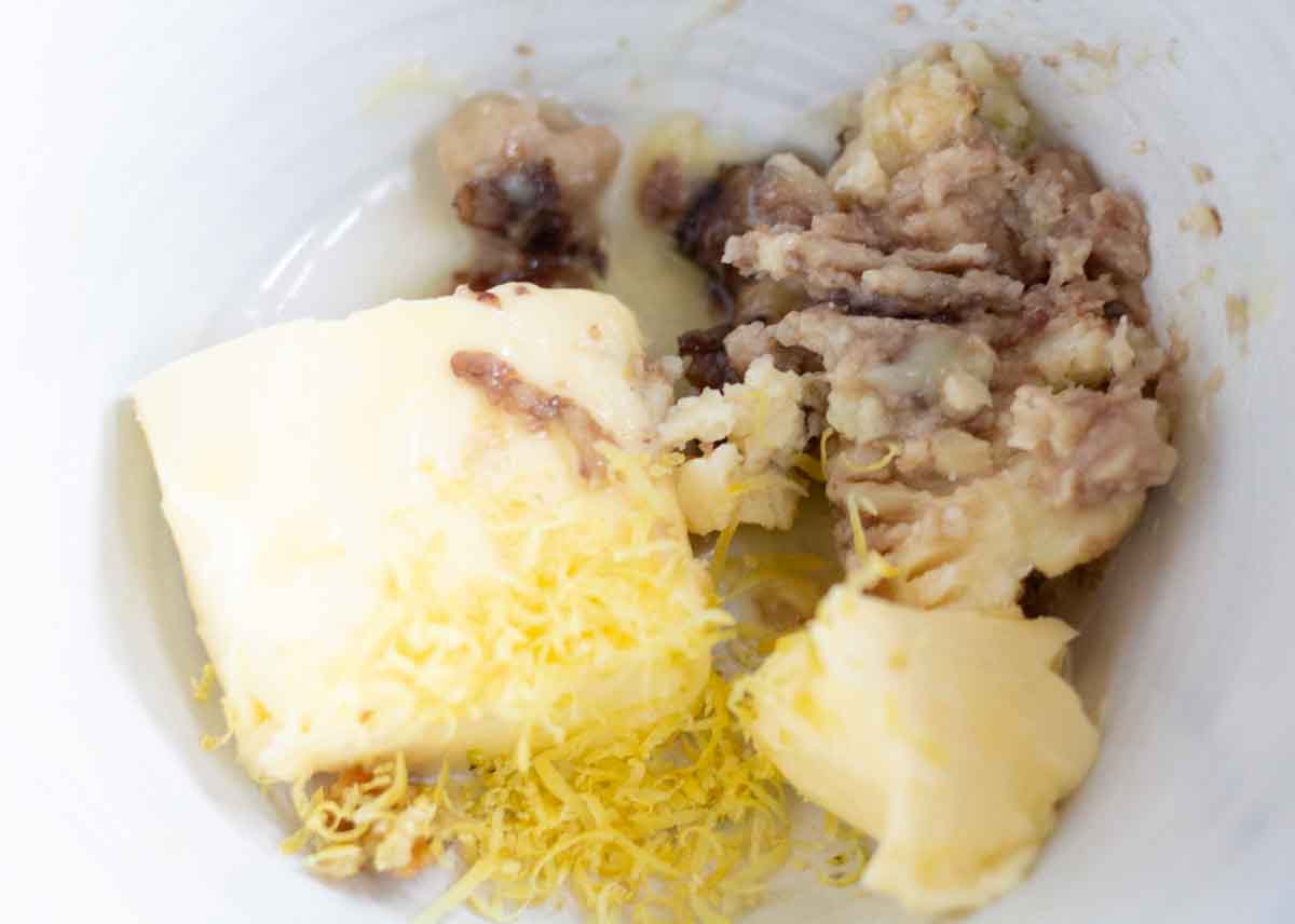 bone marrow butter ingredients in a ceramic bowl