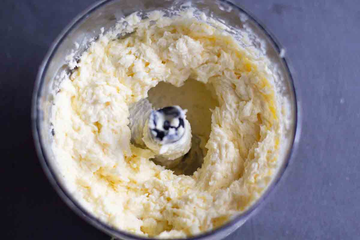 smooth horseradish butter in a food processor