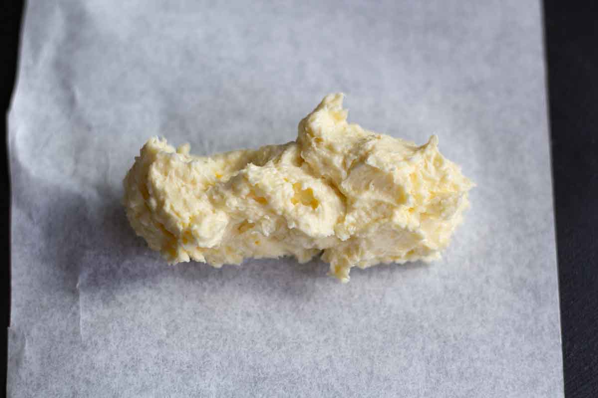 horseradish butter on parchmetn paper