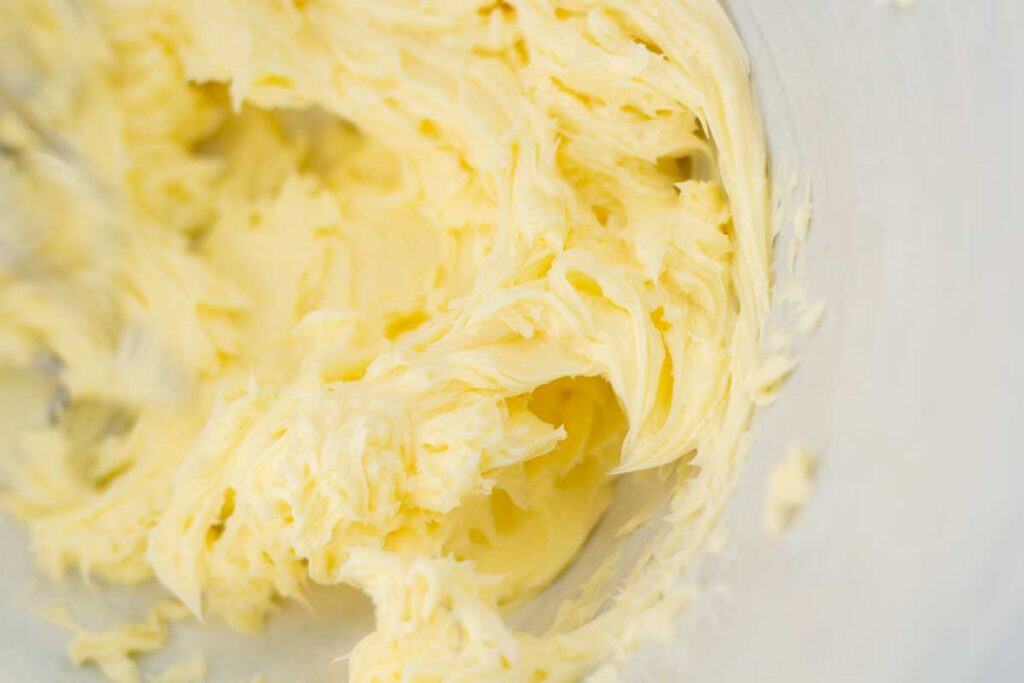 whipped butter in a ceramic bowl
